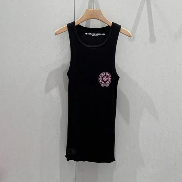 Chrome Hearts | Tops | Chrome Hearts Black And Pink Tank Top